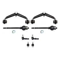 8-Piece Kit Front, Driver and Passenger Side, Upper Control Arm,  Includes (1) Ball Joint, (1) Control Arm and (2) Tie Rod End