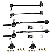 8-Piece Kit Front, Driver and Passenger Side, Inner and Outer Tie Rod Ends with Ball Joints and Sway Bar Links
