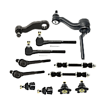 12-Piece Kit Idler Arm,  Includes (4) Ball Joint, (1) Idler Arm, (1) Pitman Arm, (2) Sway Bar Link, and (4) Tie Rod End