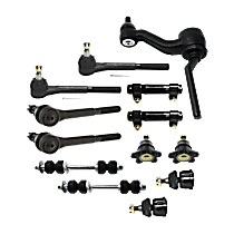 13-Piece Kit Idler Arm, With 11/16 (in) x 18 Threads, includes (4) Ball Joint, (1) Idler Arm, (2) Sway Bar Link, (2) Tie Rod Adjusting Sleeve, and (4) Tie Rod End - Front