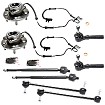 8-Piece Kit Front, Driver and Passenger Side Wheel Hubs, with Bearing, with Sway Bar Links and Tie Rod Ends, Front Wheel Drive