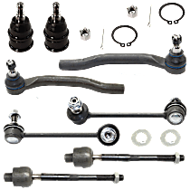 8-Piece Kit Front, Driver and Passenger Side, Outer Tie Rod End, includes (2) Ball Joint, (2) Sway Bar Link, and (4) Tie Rod End