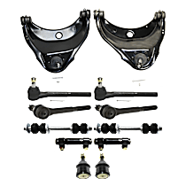 12-Piece Kit Front, Driver and Passenger Side, Upper Control Arm, RWD, 7200 Lb GVW, To Be Superseded to MOCK620161,  Includes (2) Ball Joint, (2) Control Arm, (2) Sway Bar Link (2), Tie Rod Adjusting Sleeve, and (4) Tie Rod End