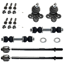 6-Piece Kit Front, Driver and Passenger Side, Lower Ball Joint,  Includes (2)Ball Joint, (2)Tie Rod End and (2)Sway Bar Link