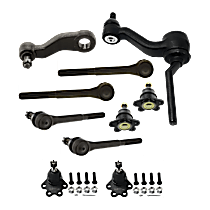 10-Piece Kit Idler Arm, includes (4) Ball Joint, (1) Idler Arm, (1) Pitman Arm, and (4) Tie Rod End - 