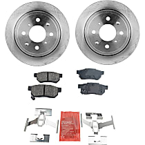 Rear Brake Disc and Pad Kit, Plain Surface, 4 Lugs, 9.41 in., Ceramic, Pro-Line Series
