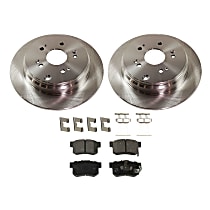 Rear Brake Disc and Pad Kit, Plain Surface, 5 Lugs, Ceramic, Cast Iron, Pro-Line Series