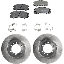 Front Brake Disc and Pad Kit, Plain Surface, 6 Lugs, Semi-Metallic, Cast Iron, Pro-Line Series