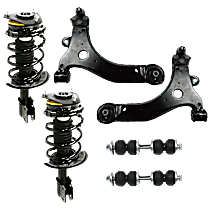 6-Piece Kit Front, Driver and Passenger Side Suspension Kit,  Includes (2) Control Arm, (2) Shock Absorber and Strut Assembly and (2) Sway Bar Link