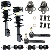 8-Piece Kit Front, Driver or Passenger Side Suspension Kit, Includes (2) Ball Joint, (2) Loaded Strut, (2) Sway Bar Link, and (2) Tie Rod End