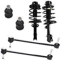 6-Piece Kit Front, Driver and Passenger Side Suspension with Ball Joint, Shock Absorber and Strut Assembly and Sway Bar Link