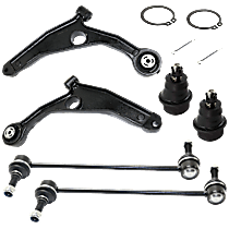 6-Piece Kit Front, Driver and Passenger Side Suspension Kit, AWD/FWD, includes (2) Ball Joint, (2) Control Arm and (2) Sway Bar Link