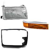 3-Piece Kit Passenger Side Halogen Headlight, Includes (1) Headlight, (1) Headlight Door and (1) Turn Signal Light