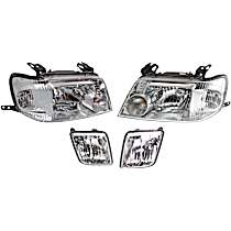 4-Piece Kit Driver and Passenger Side Halogen Headlight, With bulb(s), OE Replacement,  Includes (2) Fog Light and (2) Headlight