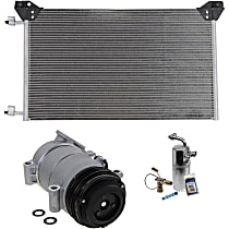 A/C Compressor Kit, 4-Groove Pulley, includes A/C Condenser, and A/C Service Kit (A/C Accumulator, A/C Orifice Tube, and A/C O-Ring and Gasket Seal Kit)