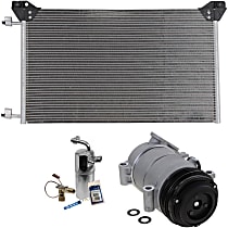 3-Piece Kit A/C Compressor Kit, 8.1L 8Cyl, OHV, With Rear Air Conditioning, Requires 1 Bolt To Mount Hoses, One Bolt to mount the Hoses, With Clutch, 4-Groove Pulley
