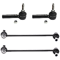 4-Piece Kit Front, Driver and Passenger Side Suspension Kit, Includes (2) Sway Bar Link and (2) Tie Rod End