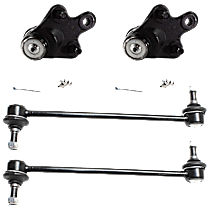 4-Piece Kit Front, Driver and Passenger Side Suspension Kit, Includes (2) Ball Joint and (2) Sway Bar Link