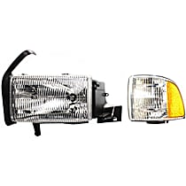 2-Piece Kit Driver Side Halogen Headlight, With bulb(s), OE Replacement, Includes (1) Headlight and (1) Corner Light