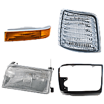 4-Piece Kit Driver Side Halogen Headlight, Includes (1) Corner Light, (1) Headlight, (1) Headlight Door, and (1) Turn Signal Light
