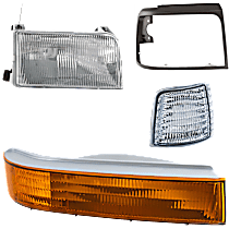 4-Piece Kit Passenger Side Halogen Headlight, Includes (1) Corner Light, (1) Headlight, (1) Headlight Door, and (1) Turn Signal Light