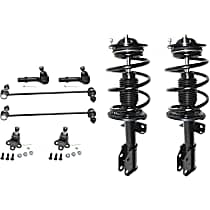 8-Piece Kit Front, Driver and Passenger Side Suspension Kit, AWD, includes (2) Ball Joint, (2) Loaded Strut, (2) Sway Bar Link, and (2) Tie Rod End