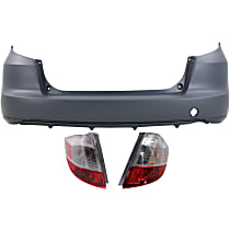 3-Piece Kit, Rear Primed Bumper Cover, Includes (1) Bumper Cover and (2) Tail Light