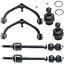 6-Piece Kit Front, Driver and Passenger Side Suspension with Ball Joints, Control Arms, and Sway Bar Links
