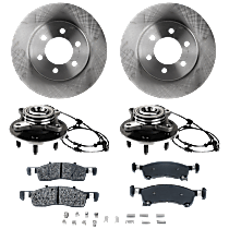 Front Brake Disc and Pad Kit, Plain Surface, Enginevinname: 5, RWD