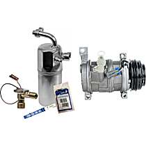 2-Piece Kit A/C Compressor Kit, 5.3L 8Cyl, w/ or w/o Rear A/C, 2 Bolts to mount the Hoses, With Clutch, 4-Groove Pulley,  Includes (1) A/C Compressor and (1) A/C Service Kit (A/C Expansion Valve, A/C Receiver Drier, and A/C O-Ring and Gasket