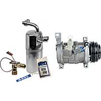 2-Piece Kit A/C Compressor Kit, 4.8L 8Cyl, w/ Rear A/C, 2 Bolts to mount the Hoses, With Clutch, 4-Groove Pulley