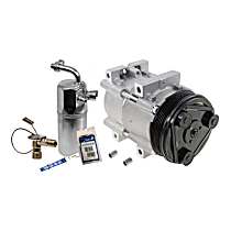 2-Piece Kit A/C Compressor Kit, 4.0L 6Cyl, FS10, 3:00 Coil, 5in Dia, O-Ring (2) 1311385, With Clutch, 6-Groove Pulley,  Includes (1) A/C Compressor and (1) A/C Service Kit (A/C Accumulator, A/C Orifice Tube, and A/C O-Ring and Gasket Seal Kit