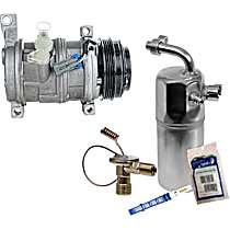 2-Piece Kit A/C Compressor Kit, 4.8L 8Cyl, Two Bolts to mount the Hoses, With Clutch, 4-Groove Pulley,  Includes (1) A/C Compressor and (1) A/C Service Kit (A/C Accumulator, A/C Orifice Tube, and A/C O-Ring and Gasket Seal Kit)
