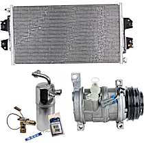 3-Piece Kit A/C Compressor Kit, 4.8L 8Cyl, 2 Bolts to mount the Hoses, With Clutch, 4-Groove Pulley