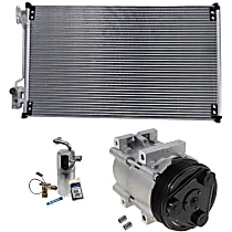 A/C Compressor Kit, 6-Groove Pulley, includes A/C Condenser, and A/C Service Kit (A/C Accumulator, A/C Discharge and Liquid Line, and A/C O-Ring and Gasket Seal Kit)