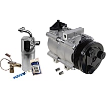 2-Piece Kit A/C Compressor Kit, 4.6L 8Cyl, With Clutch, 6-Groove Pulley,  Includes (1) A/C Compressor and (1) A/C Service Kit (A/C Accumulator, A/C Orifice Tube, and A/C O-Ring and Gasket Seal Kit)