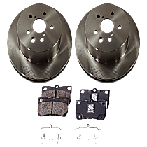 4-Piece Kit Rear Brake Disc and Pad Kit, Plain Surface, Base, 3.5L 6Cyl,  Includes (2) Brake Disc and (1) Brake Pad Set