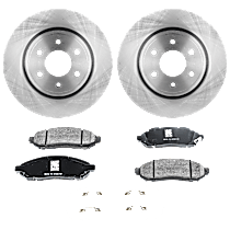 4-Piece Kit Front Brake Disc and Pad Kit, Plain Surface, SE, 4.0L 6Cyl,  Includes (2) Brake Disc and (1) Brake Pad Set