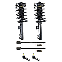 6-Piece Kit Front, Driver or Passenger Side Suspension Kit, Includes (2) Loaded Strut and (4) Tie Rod End