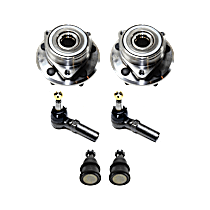 6-Piece Kit Front, Driver or Passenger Side Suspension Kit, Front Wheel Drive,  Includes (2) Ball Joint, (2) Tie Rod End, and (2) Wheel Hub