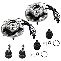 6-Piece Kit Front, Driver or Passenger Side Suspension Kit, Includes (4) Ball Joint and (2) Wheel Hub