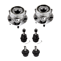 6-Piece Kit Front, Driver or Passenger Side Suspension with Ball Joint and Wheel Hub, Four Wheel Drive