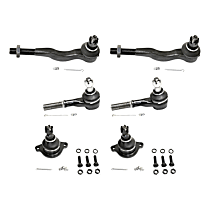 6-Piece Kit Front, Driver or Passenger Side Suspension Kit, includes Ball Joint and Tie Rod End