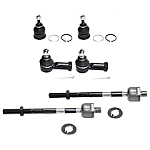 6-Piece Kit Front, Driver and Passenger Side Suspension Kit, includes (4) Tie Rod End and (2) Ball Joint