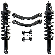 6-Piece Kit Rear Suspension with Control Arms, Loaded Struts and Sway Bar Links, Front Wheel Drive
