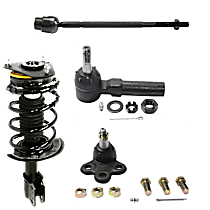8-Piece Kit Front, Driver and Passenger Side Fully Loaded Strut, Except Taxi Package,  Includes (2) Ball Joint, (2) Shock Absorber and Strut Assembly, and (4) Tie Rod End