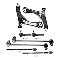 8-Piece Kit Front, Driver and Passenger Side, Lower Control Arm, Front Wheel Drive,  Includes (2) Control Arm, (2) Sway Bar Link, and (4) Tie Rod End