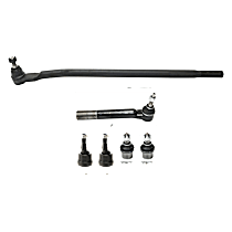 6-Piece Kit Passenger Side Drag Link with Ball Joints and Tie Rod End, Four Wheel Drive