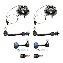 8-Piece Kit Front, Driver and Passenger Side Wheel Hub Assembly with Ball Joints and Sway Bar Links, Link With Sockets		