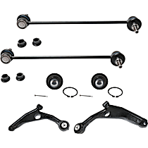 6-Piece Kit Front, Driver and Passenger Side, Lower Control Arm, Front Wheel Drive,  Includes (2) Ball Joint, (2) Control Arm, and (2) Sway Bar Link